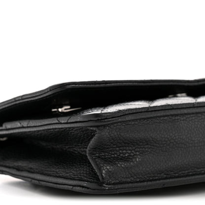 Caviar Quilted Wallet on Chain WOC Black