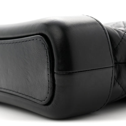 Aged Calfskin Quilted Small Gabrielle Hobo So Black