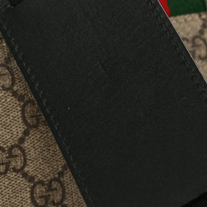 GG Supreme Monogram Web Flap Messenger Bag Black
