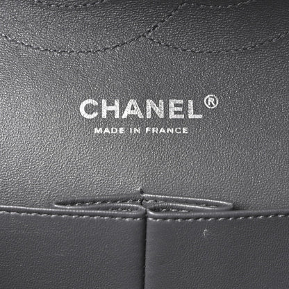 Lambskin Quilted Jumbo Double Flap Dark Grey