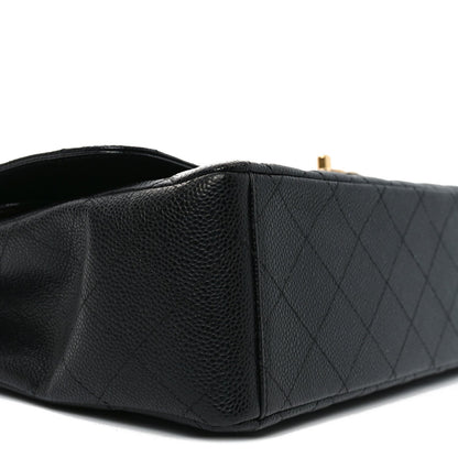 Caviar Quilted Maxi Double Flap Black