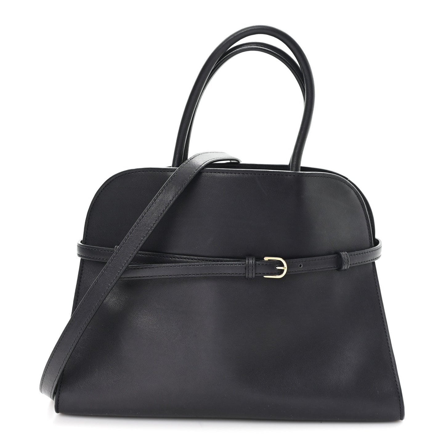 Polished Saddle Calfskin Soft Margaux 12 Black