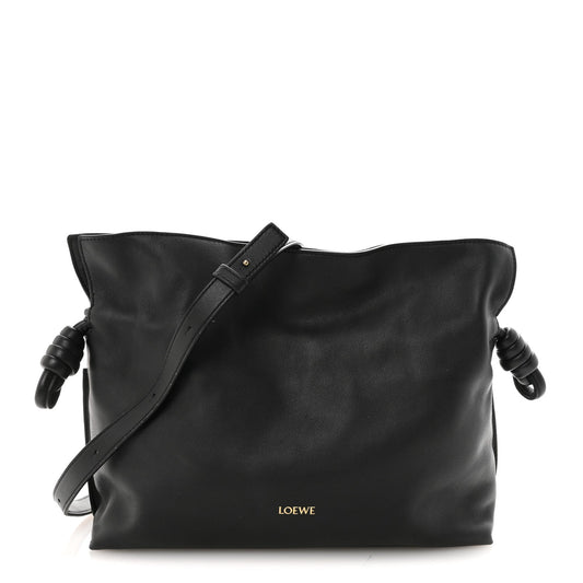Nappa Medium Flamenco Knot Bag Black