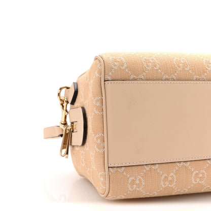 Summer Denim Calfskin GG Monogram Small Ophidia Top Handle Bag Souffle Rose
