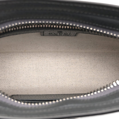 GG Supreme Monogram Textured Dollar Calfskin Web Small Ophidia Shoulder Bag  Grey Black Graphite Grey