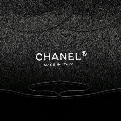 Patent Quilted Jumbo Double Flap Black