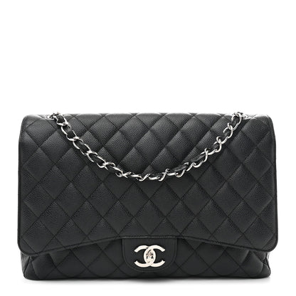 Caviar Quilted Maxi Double Flap Black