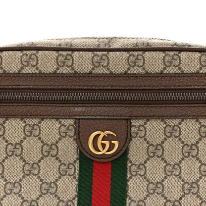 Soft GG Supreme Monogram Medium Ophidia Belt Bag Dark Brown