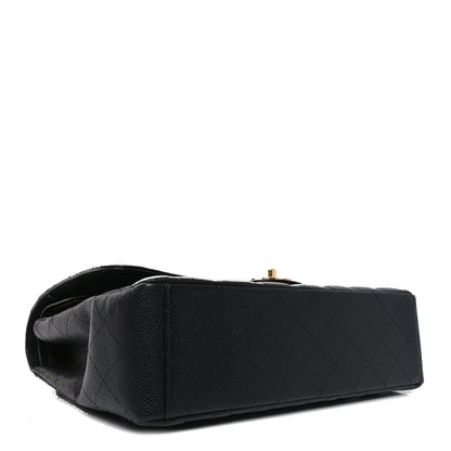 Caviar Quilted Maxi Double Flap Black