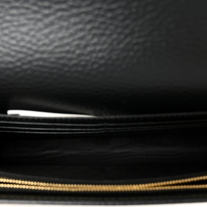 Calfskin Mini GG Marmont Chain Wallet Black
