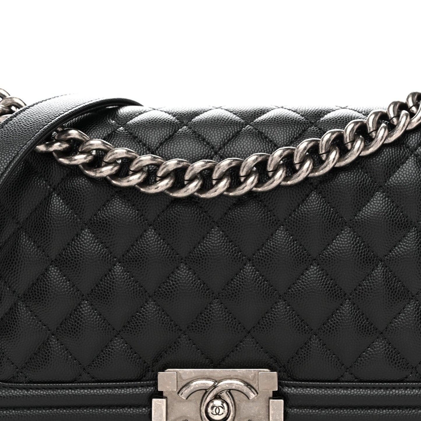 Caviar Quilted Medium Boy Flap Black