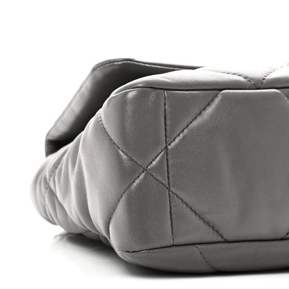 Lambskin Quilted Medium Chanel 19 Flap Grey