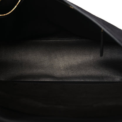 Suede Calfskin Small Souplissimo Maxi Flap Black