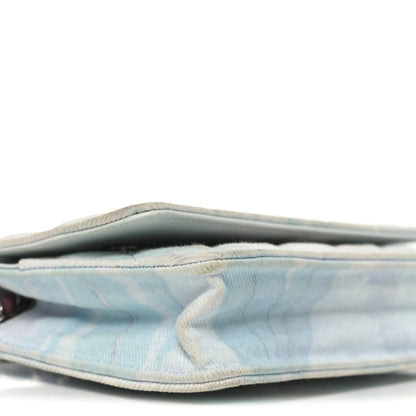 Canvas Quilted Jungle Jeans Wallet on Chain WOC Multicolor