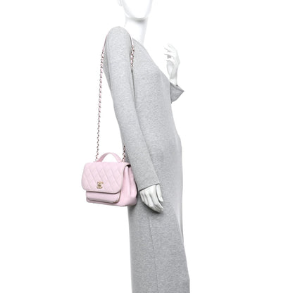 Caviar Quilted Medium Business Affinity Flap Light Pink
