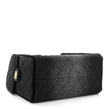 Washed Denim Quilted Small Chanel 25 Handbag Black