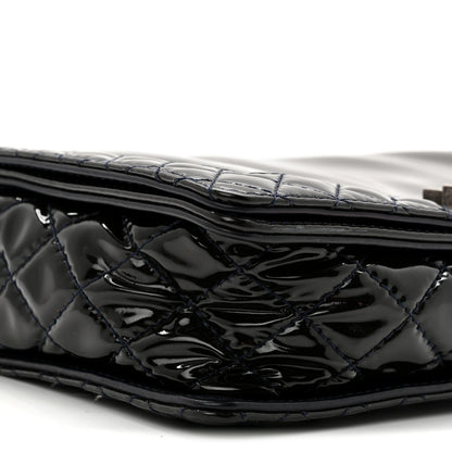 Patent New Medium Boy Reverso Flap Navy