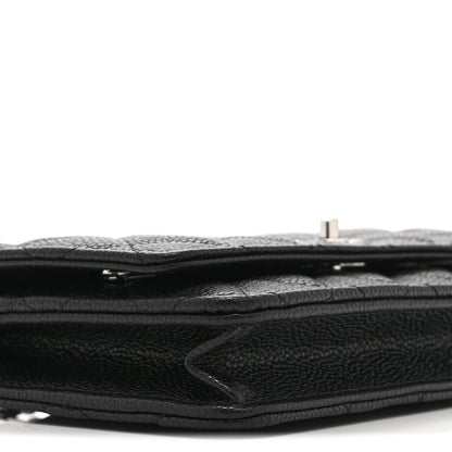 Caviar Quilted CC Turnlock Wallet On Chain WOC Black