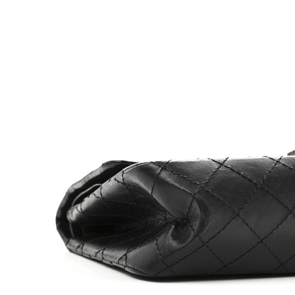 Aged Calfskin Quilted 2.55 Reissue 225 Flap Black