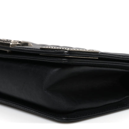 Calfskin Quilted Metal Embellished Paris Dallas Medium Boy Flap Black