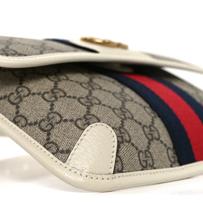 GG Supreme Monogram Web Small Ophidia Belt Bag 85 34 Beige Ebony White