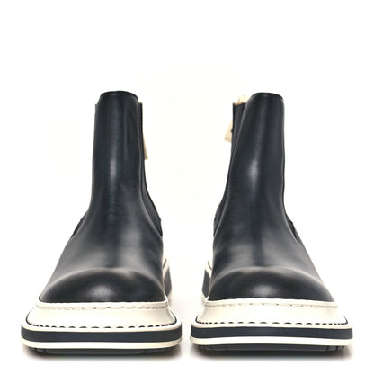 Calfskin Logo Chelsea Mens Boots 38 Black