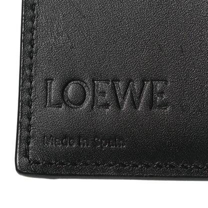 Grained Calfskin Vertical Bi-fold Wallet Black