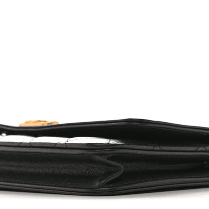 Lambskin Quilted Boy Wallet On Chain WOC Black