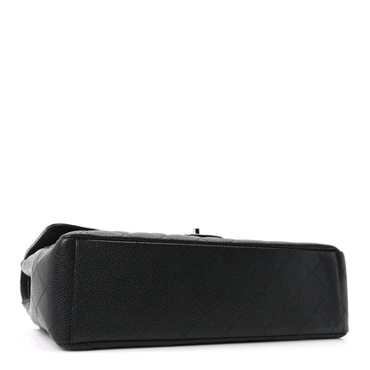 Caviar Quilted Maxi Double Flap Black