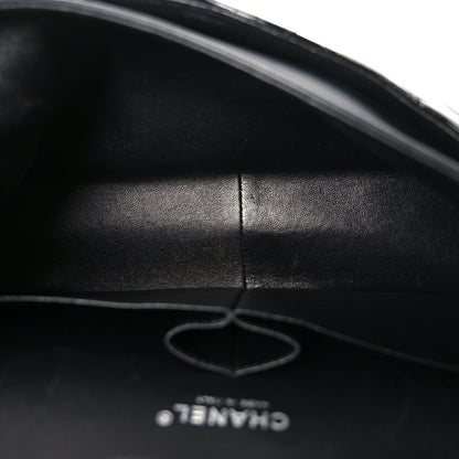 Patent Quilted Jumbo Double Flap Black