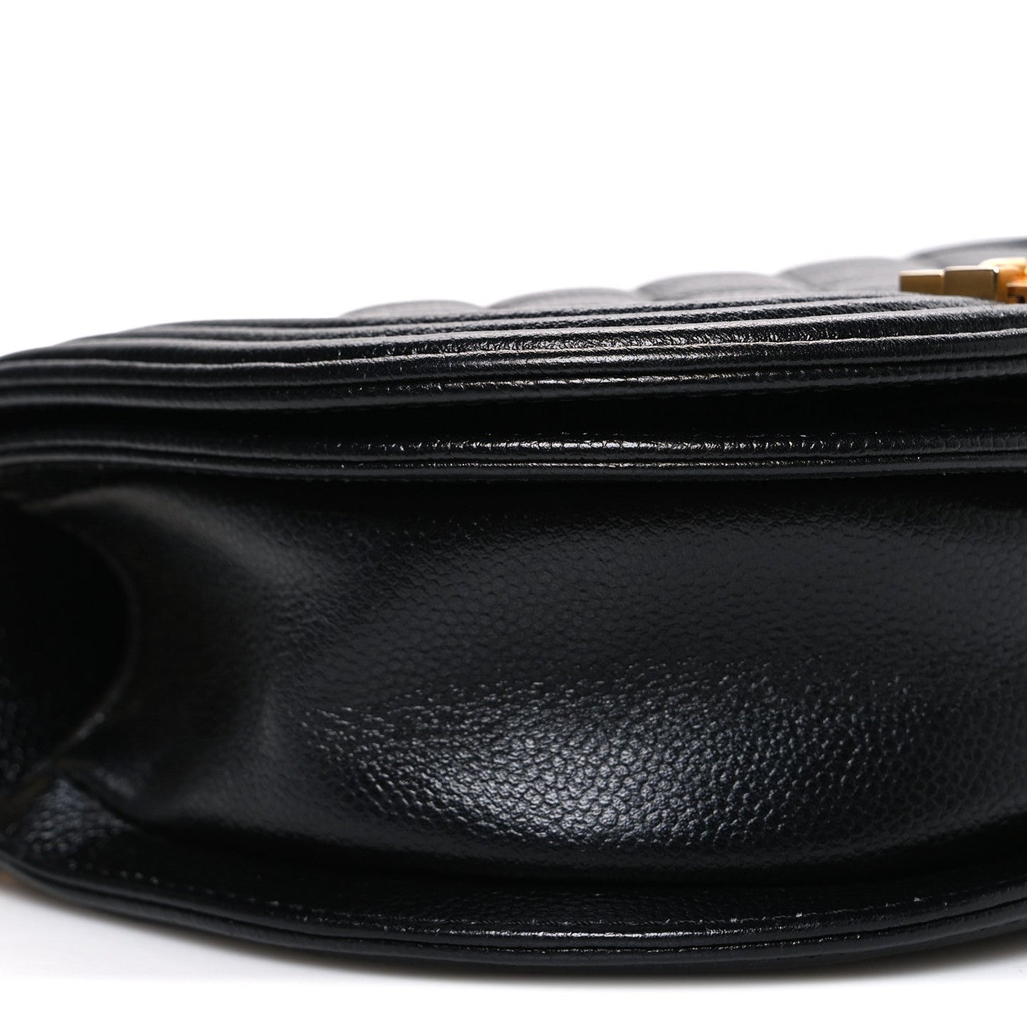 Caviar Quilted Small Boy Messenger Bag Black
