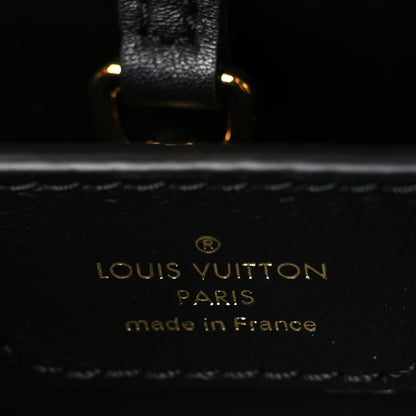 Calfskin Since 1854 Embroidered Capucines PM Black