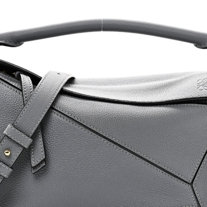 Soft Grained Calfskin Small Puzzle Bag Asphalt Grey