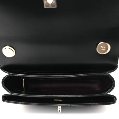Lambskin Quilted Small Trendy CC Dual Handle Flap Bag Black
