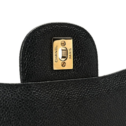 Caviar Quilted Maxi Double Flap Black