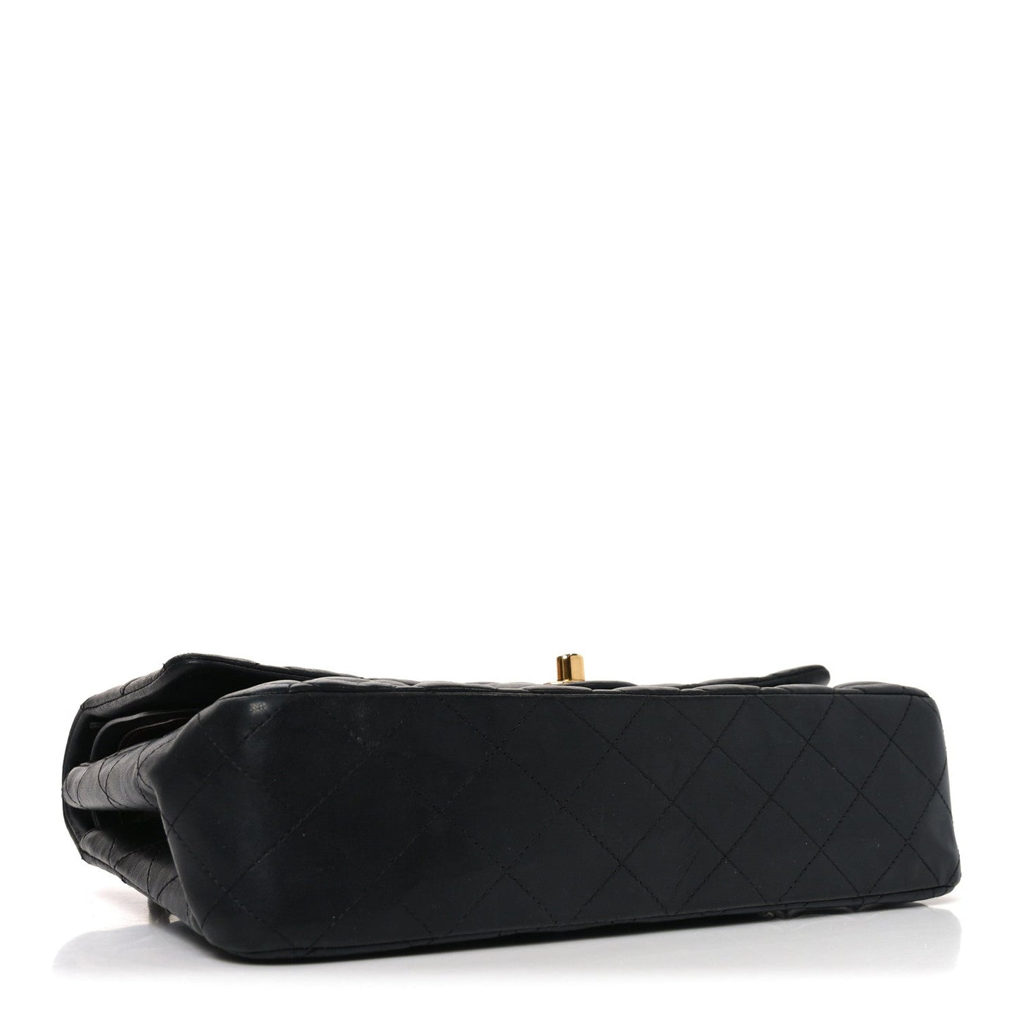 Lambskin Quilted Medium Double Flap Black