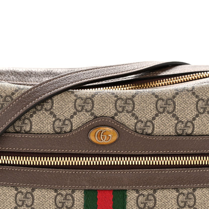 GG Supreme Monogram Web Small Ophidia Shoulder Bag Brown