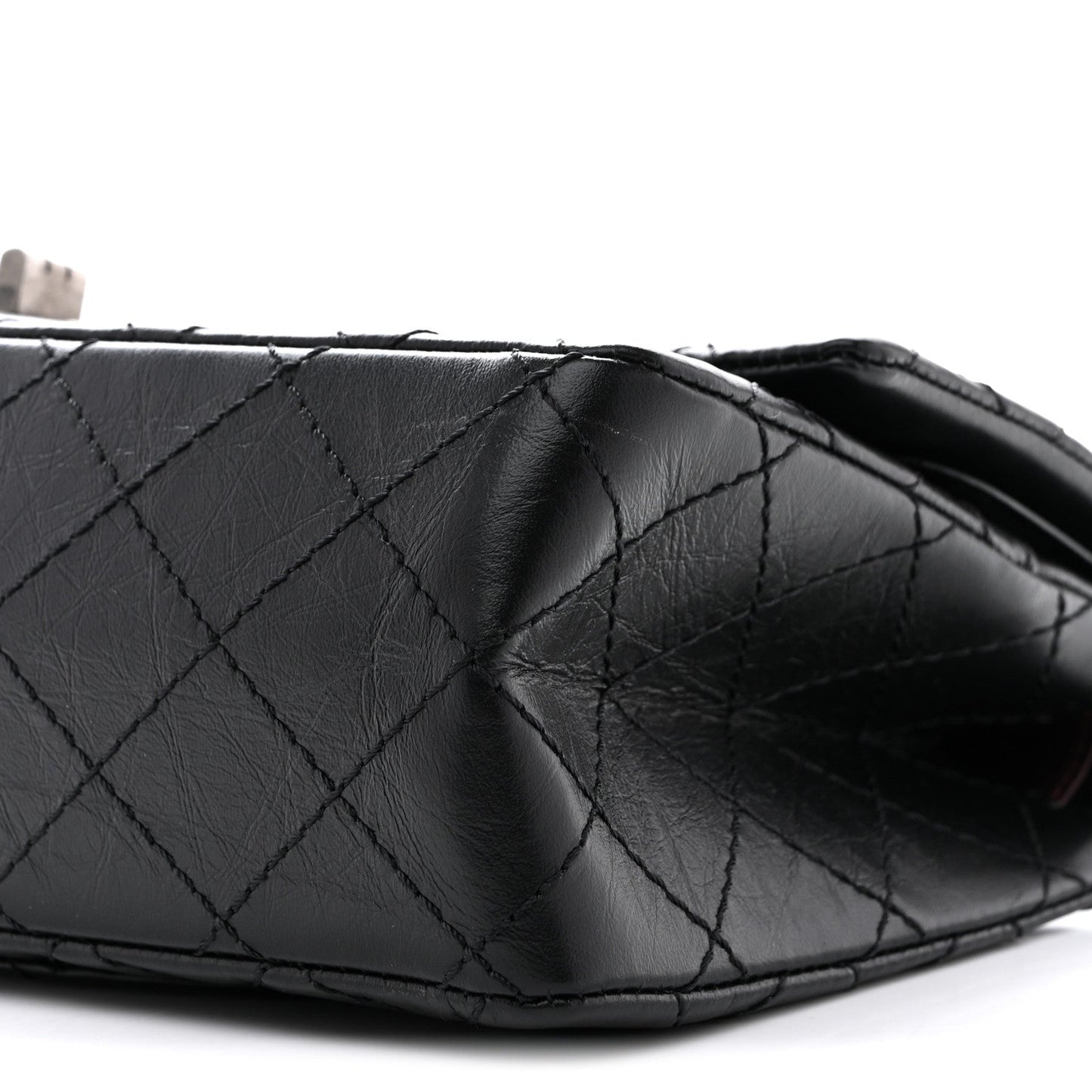 Aged Calfskin Quilted 2.55 Reissue 225 Flap Black