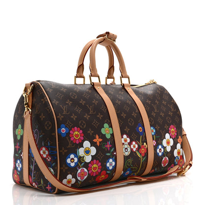 LV X TM Monogram Flowers Keepall Bandouliere 45