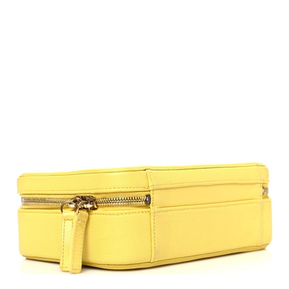 Caviar Quilted Medium CC Filigree Vanity Case Yellow