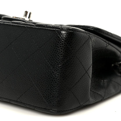 Caviar Quilted Mini Square Flap Black