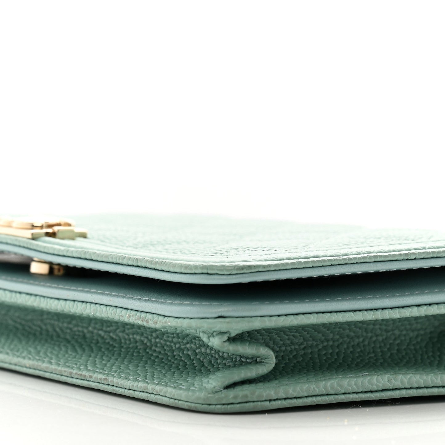 Caviar Quilted Boy Wallet On Chain WOC Light Blue