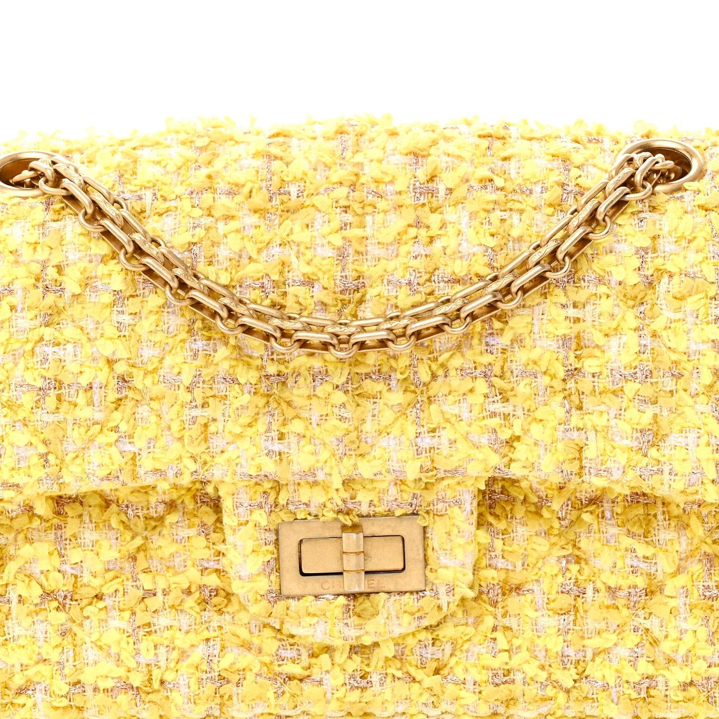 Tweed Quilted 2.55 Reissue Mini Flap Yellow