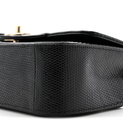 Lizard Mini Rectangular Flap Black