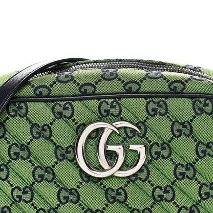 Monogram Multicolor Matelasse Diagonal Small GG Marmont Chain Shoulder Bag Green Blue