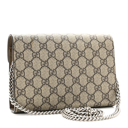 GG Supreme Monogram Mini Dionysus Chain Wallet Beige Taupe