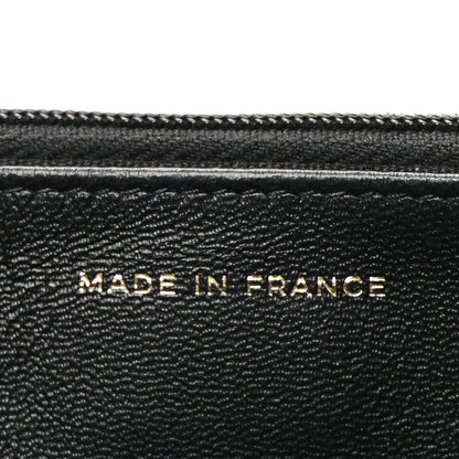 Lambskin Quilted Top Handle Trendy CC Wallet On Chain WOC Black
