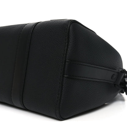 Grained Calfskin Aerogram City Keepall Black