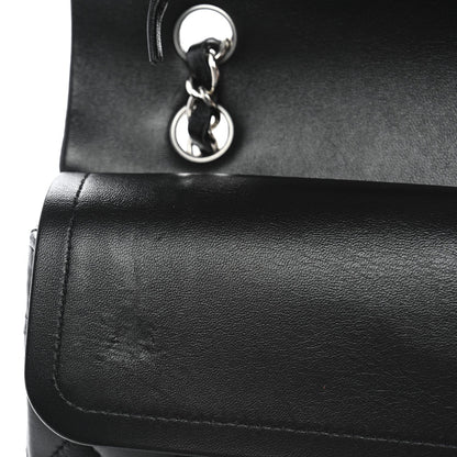 Lambskin Quilted Medium Double Flap Black