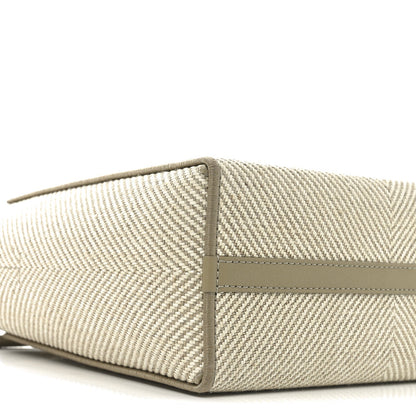 Jacquard Canvas Small Font Tote Ecru